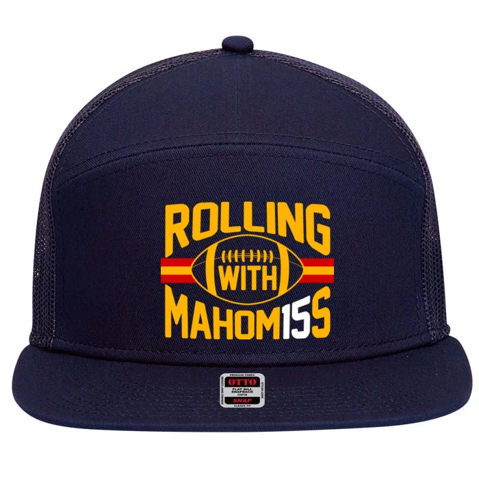 Rolling With Mahomes KC Football 7 Panel Mesh Trucker Snapback Hat