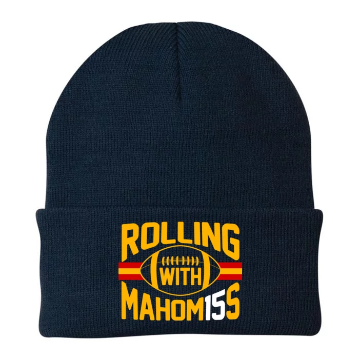 Rolling With Mahomes KC Football Knit Cap Winter Beanie