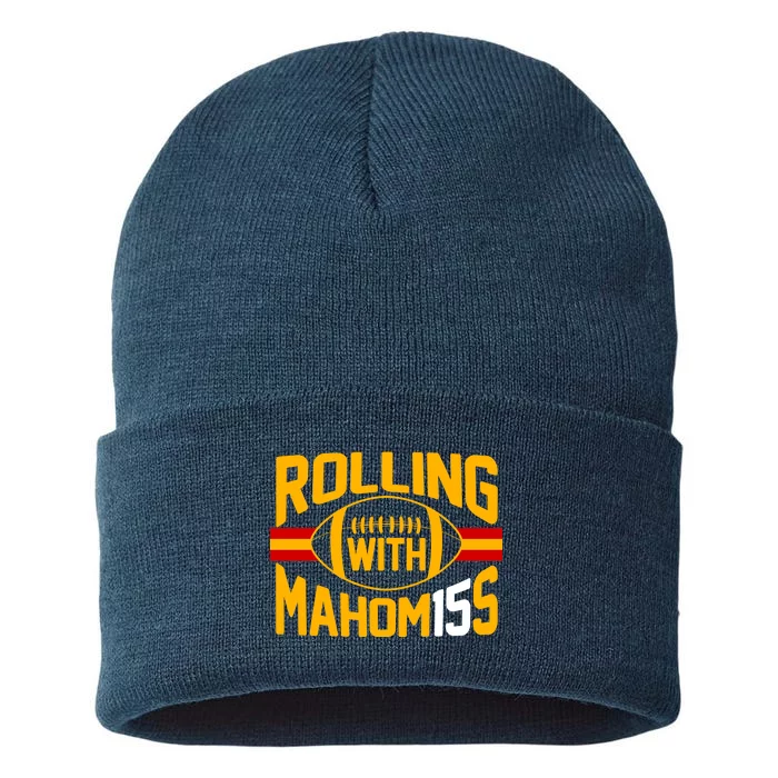 Rolling With Mahomes KC Football Sustainable Knit Beanie