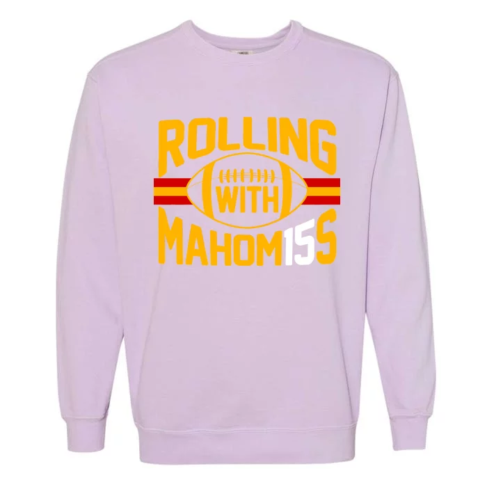 Rolling With Mahomes KC Football Garment-Dyed Sweatshirt