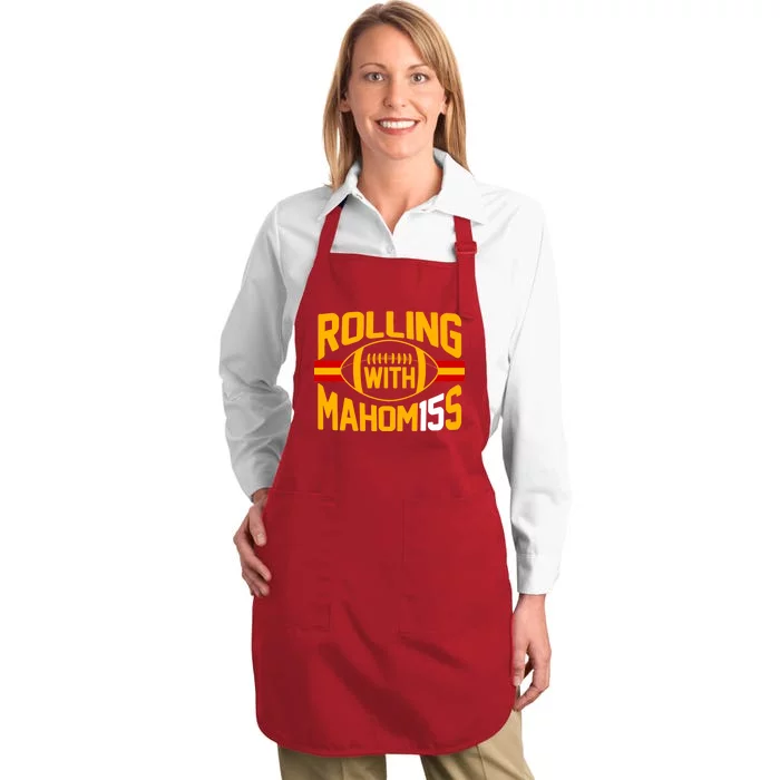 Rolling With Mahomes KC Football Full-Length Apron With Pocket