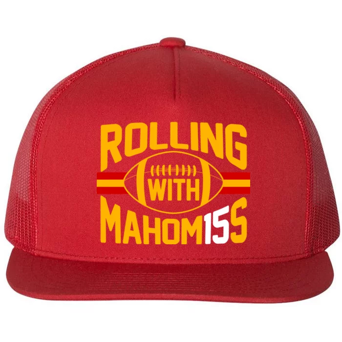 Rolling With Mahomes KC Football Flat Bill Trucker Hat