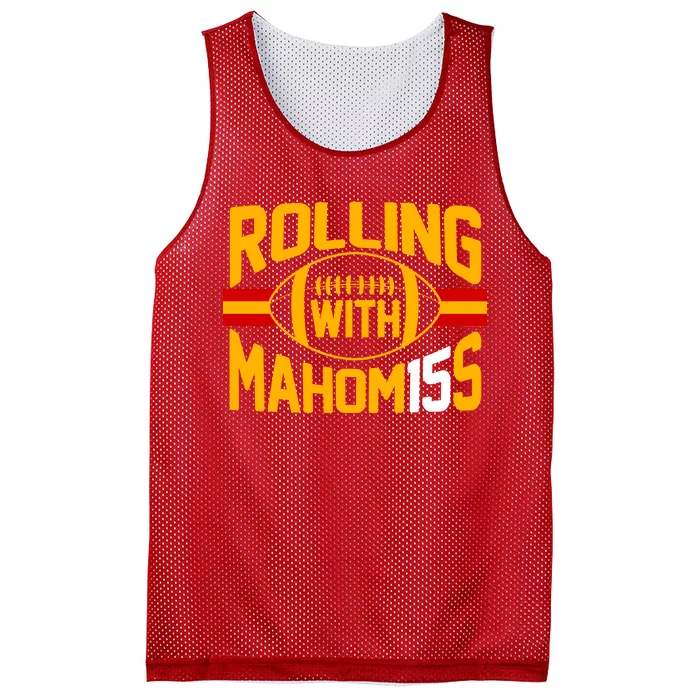 Rolling With Mahomes KC Football Mesh Reversible Basketball Jersey Tank