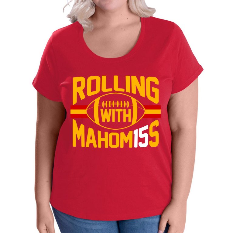 Rolling With Mahomes KC Football Women's Plus Size T-Shirt