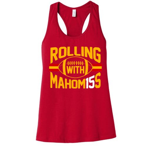 Rolling With Mahomes KC Football Women's Racerback Tank