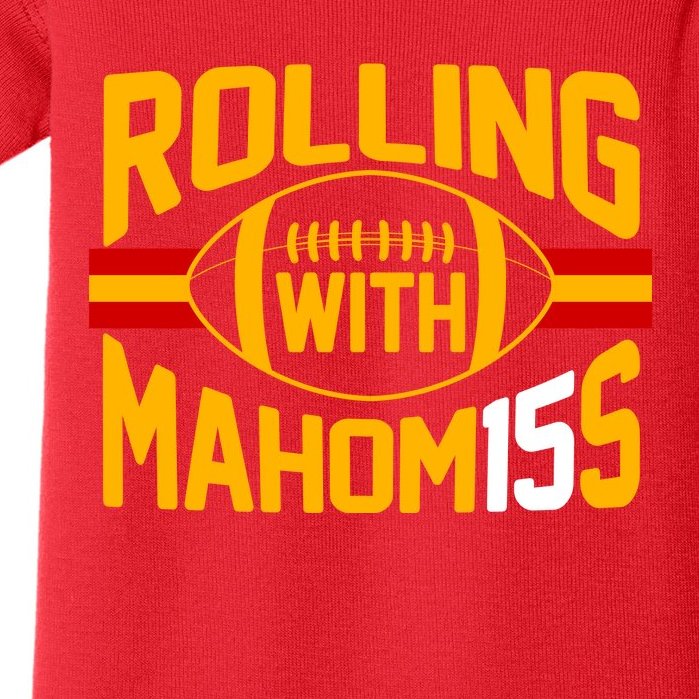 Rolling With Mahomes KC Football Baby Bodysuit