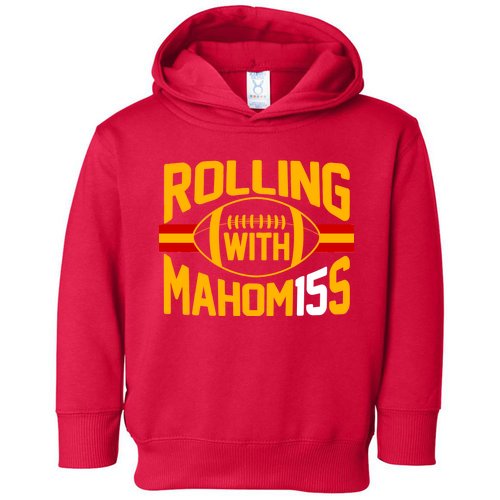 Rolling With Mahomes KC Football Toddler Hoodie