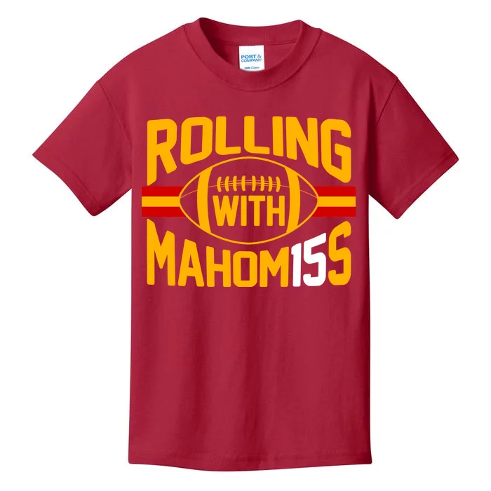 Rolling With Mahomes KC Football Kids T-Shirt
