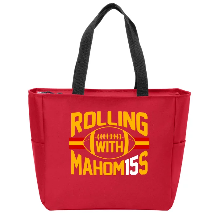 Rolling With Mahomes KC Football Zip Tote Bag