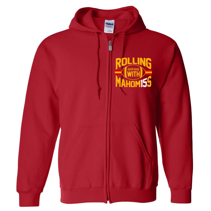 Rolling With Mahomes KC Football Full Zip Hoodie