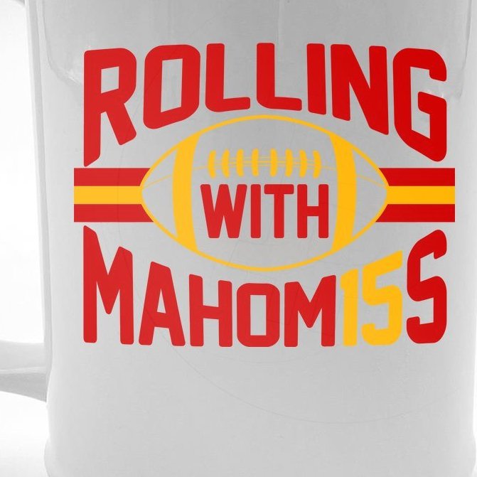 Rolling With Mahomes KC Football Beer Stein