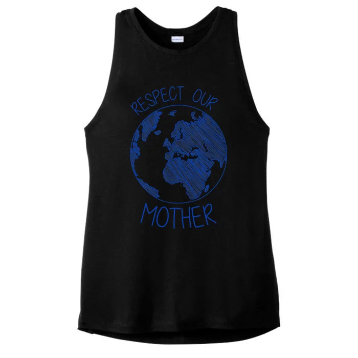 Respect Our Mother Earth Day Hippie Eco Climate Change Tee Ladies Tri-Blend Wicking Tank