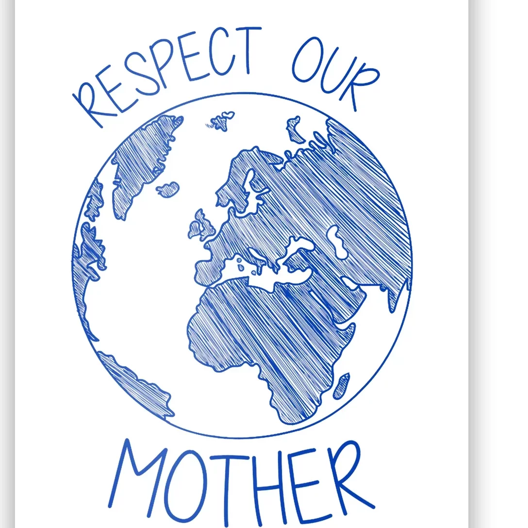 Respect Our Mother Earth Day Hippie Eco Climate Change Tee Poster