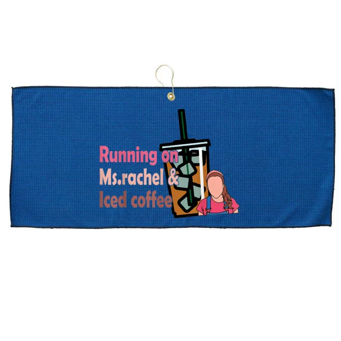 Running On Ms Rachel And Iced Coffee Large Microfiber Waffle Golf Towel