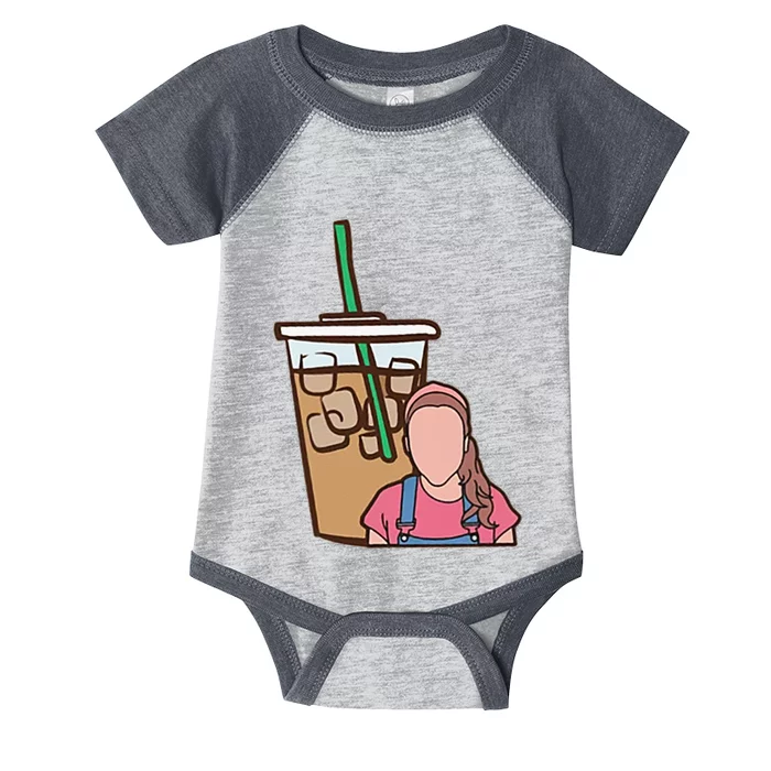 Running On Ms Rachel And Iced Coffee Funny Saying Infant Baby Jersey Bodysuit