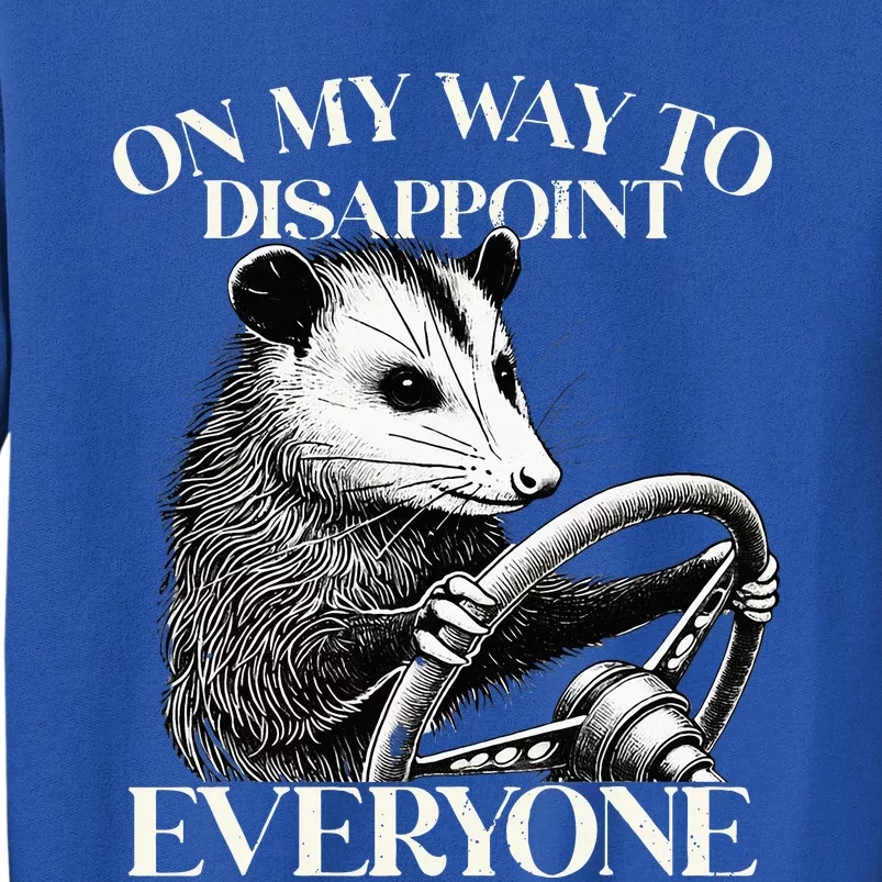 Retro On My Way To Disappoint Everyone Funny Opossum Lover Tall Sweatshirt