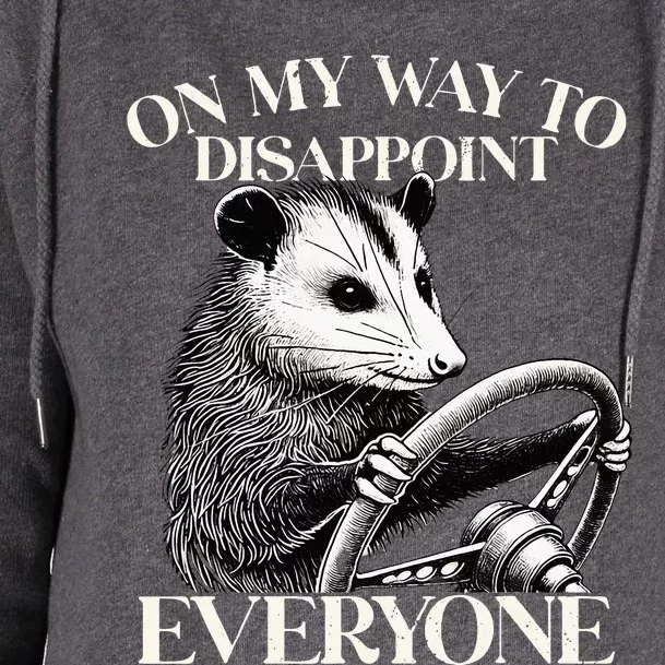 Retro On My Way To Disappoint Everyone Funny Opossum Lover Womens Funnel Neck Pullover Hood