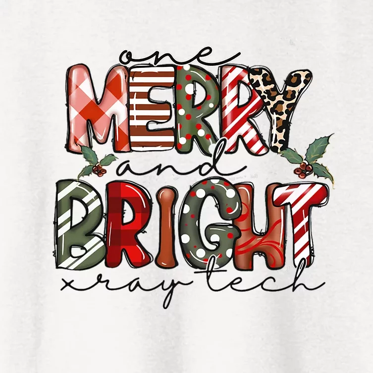 Retro One Merry And Bright Xray Tech Christmas Radiology Women's Crop Top Tee