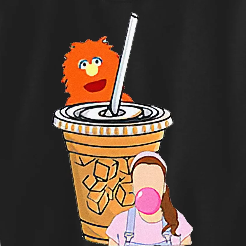 Running On Ms Rachel And Iced Coffee Funny Saying Meme Kids Sweatshirt