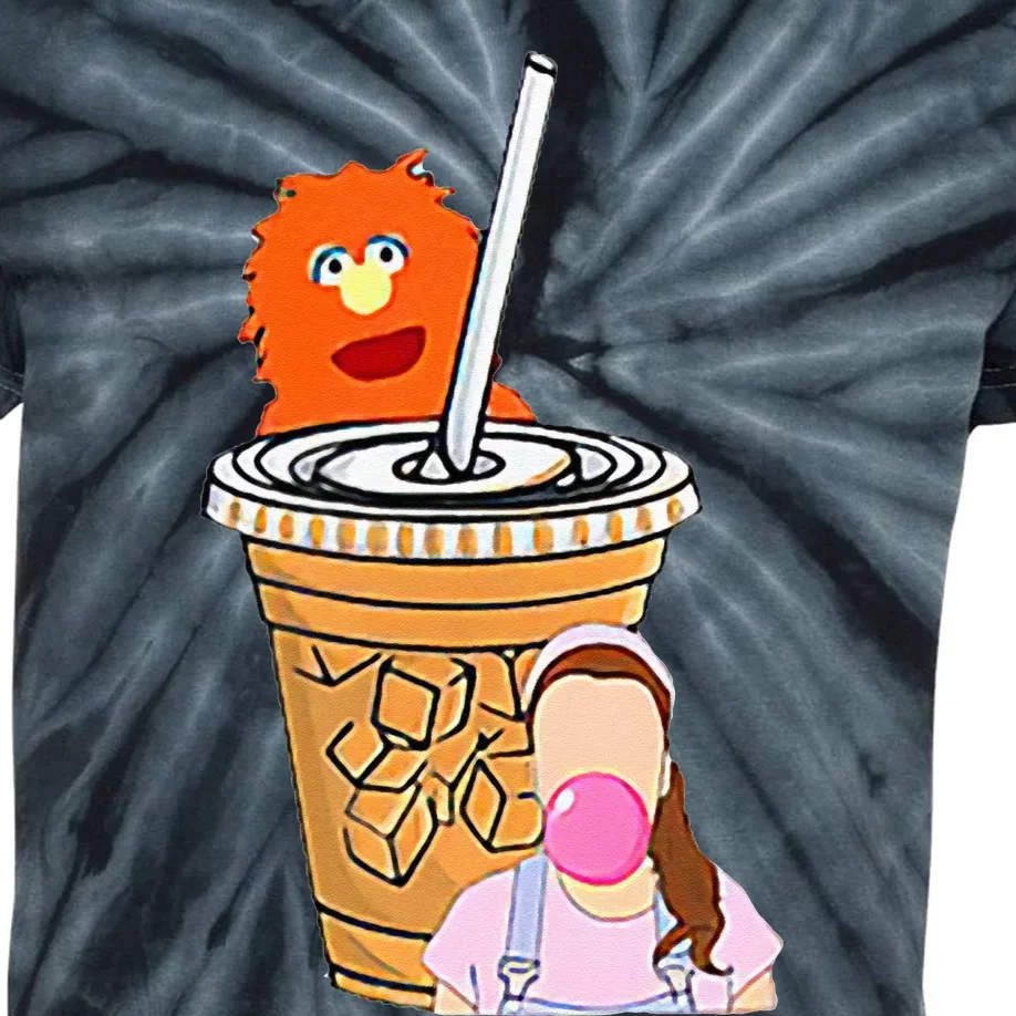 Running On Ms Rachel And Iced Coffee Funny Saying Meme Kids Tie-Dye T-Shirt