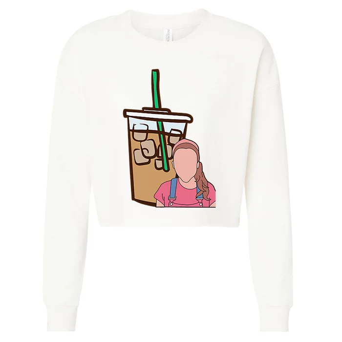 Running On Ms.rachel And Iced Coffee Retro Pocket Cropped Pullover Crew