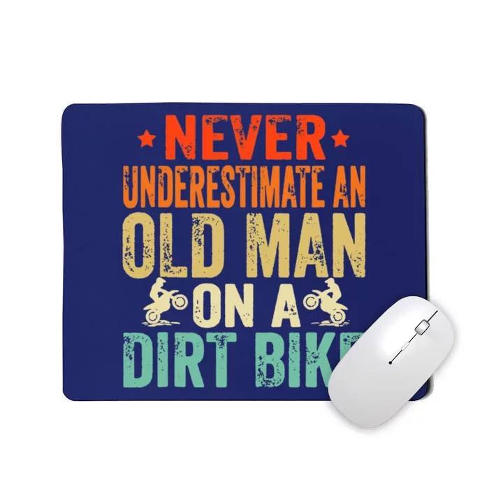 Retro Old Man Dirt Bike Grandpa Father's Day Best Motorbike Mousepad