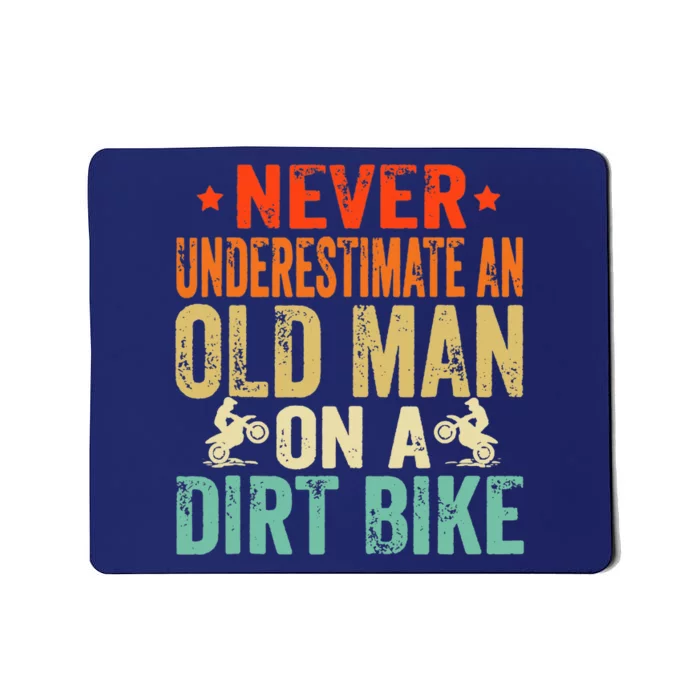 Retro Old Man Dirt Bike Grandpa Father's Day Best Motorbike Mousepad