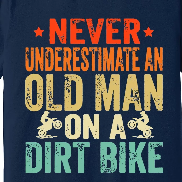 Retro Old Man Dirt Bike Grandpa Father's Day Best Motorbike Premium T-Shirt