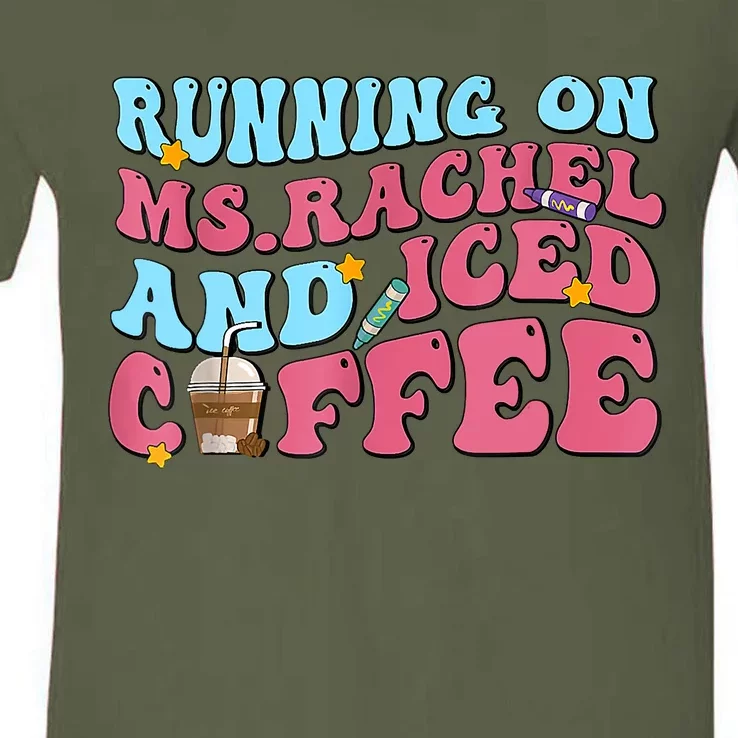 Running On Ms.rachel And Iced Coffee V-Neck T-Shirt