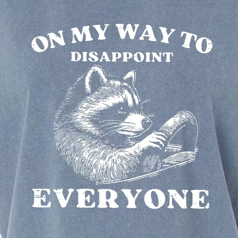 Retro On My Way To Disappoint Everyone Funny Raccoon Lover Garment-Dyed Women's Muscle Tee