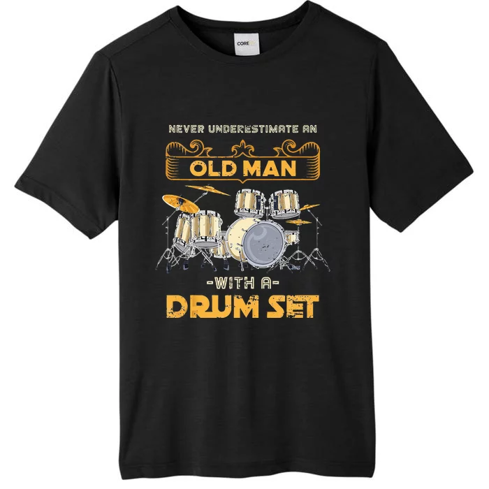 Retired Old Men Drummer Percussion Music Retirement Drums ChromaSoft Performance T-Shirt