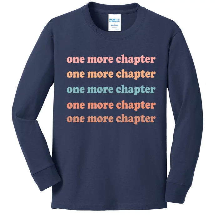 Retro One More Chapter Bookish Funny Kids Long Sleeve Shirt