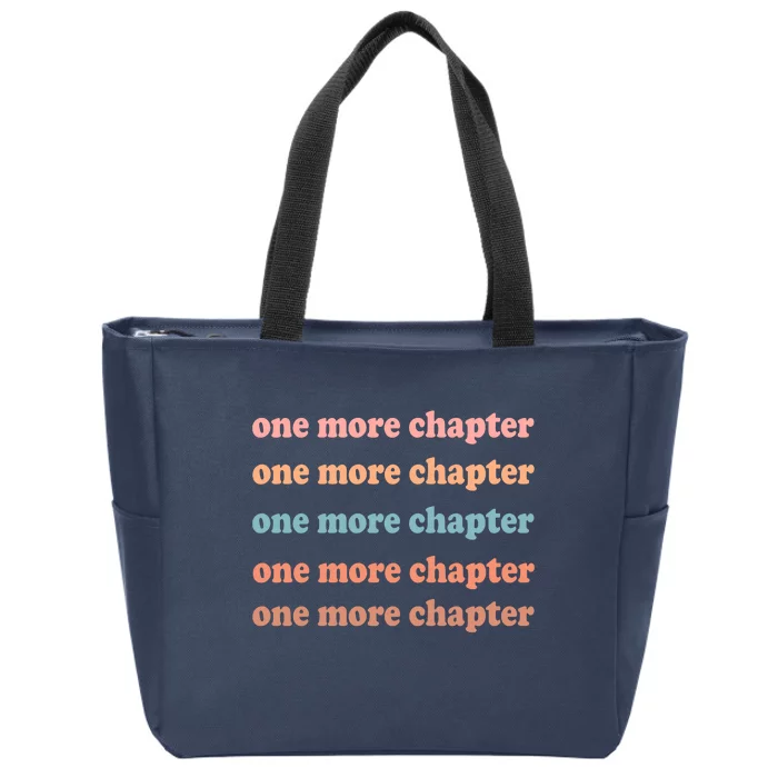 Retro One More Chapter Bookish Funny Zip Tote Bag