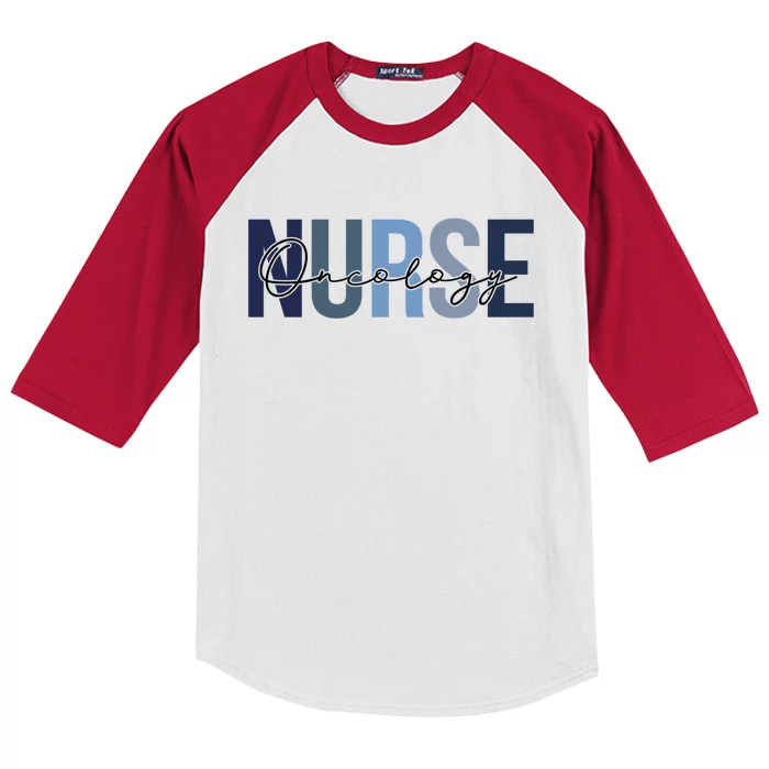 Retro Oncology Nurse Print For Nursing Student Gift Kids Colorblock Raglan Jersey