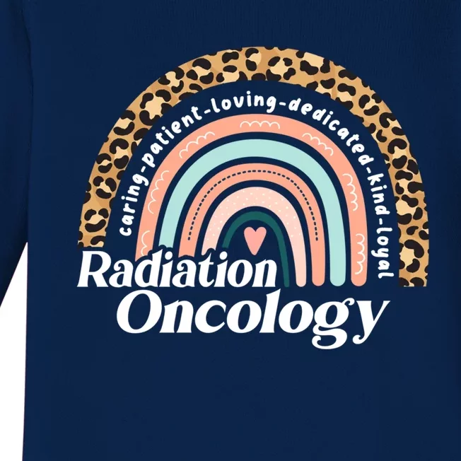 Radiation Oncology Nurse Rainbow Radiation Therapist Team Gift Baby Long Sleeve Bodysuit