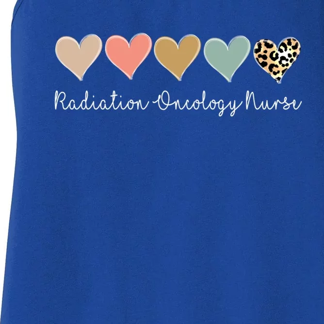 Radiation Oncology Nurse Leopard Treatt Nurse Funny Gift Women's Racerback Tank