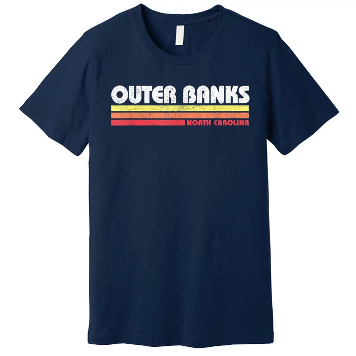 Retro OBX North Carolina NC Vintage Souvenir Premium T-Shirt