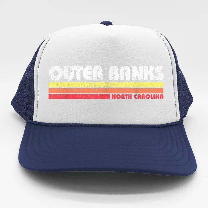 Retro OBX North Carolina NC Vintage Souvenir Trucker Hat