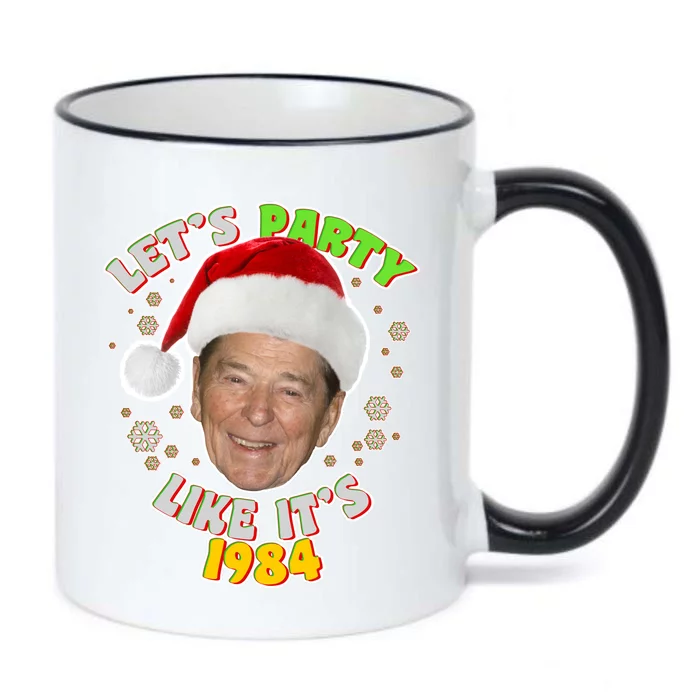 Ronald Reagan Let's Party Like It's 1984 Black Color Changing Mug