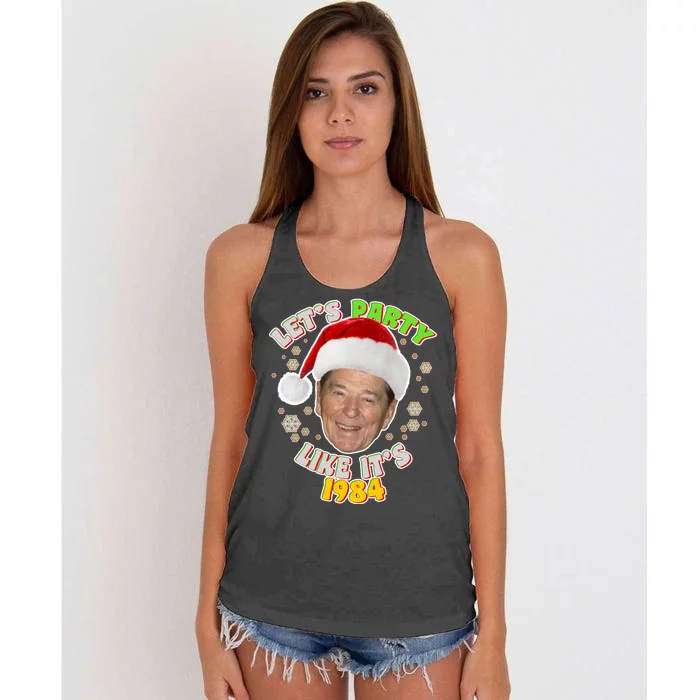 Ronald Reagan Let's Party Like It's 1984 Women's Knotted Racerback Tank