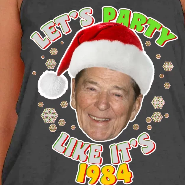 Ronald Reagan Let's Party Like It's 1984 Women's Knotted Racerback Tank