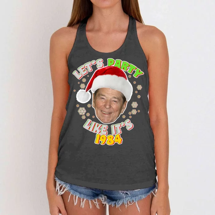 Ronald Reagan Let's Party Like It's 1984 Women's Knotted Racerback Tank