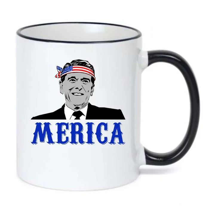 Ronald Reagan Merica Black Color Changing Mug