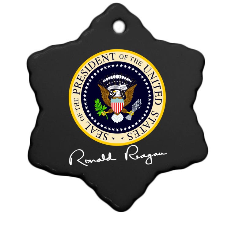 Ronald Reagan Presidential Seal Signature Christmas Ornament