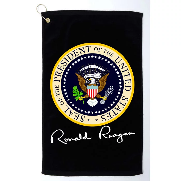 Ronald Reagan Presidential Seal Signature Platinum Collection Golf Towel