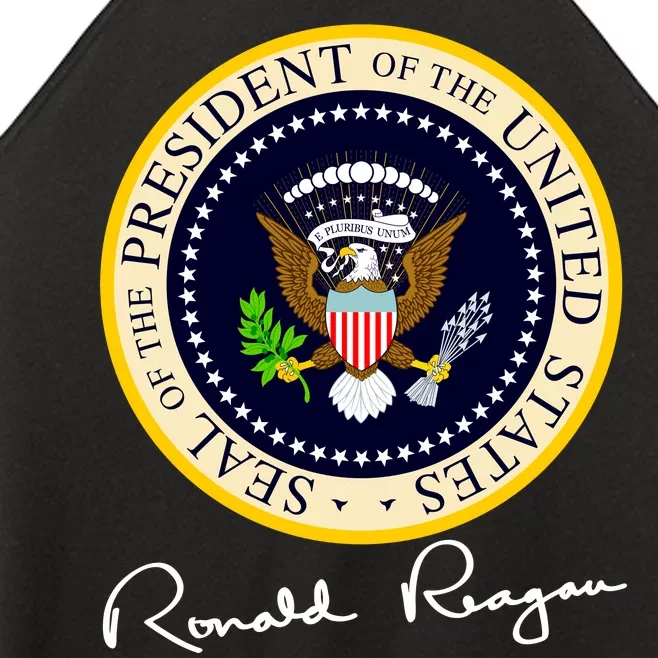 Ronald Reagan Presidential Seal Signature Women’s Perfect Tri Rocker Tank