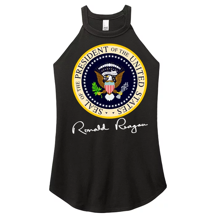 Ronald Reagan Presidential Seal Signature Women’s Perfect Tri Rocker Tank