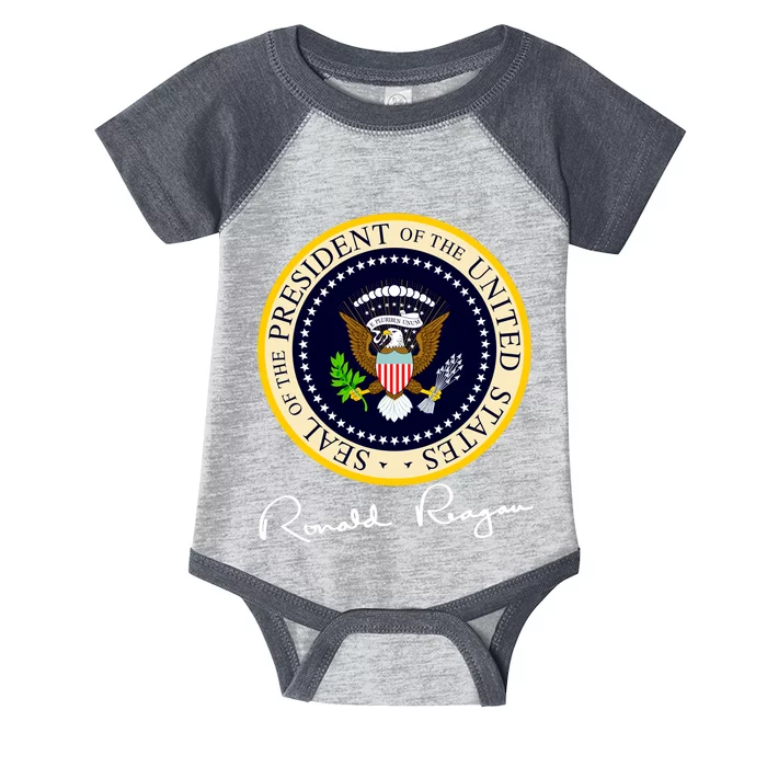 Ronald Reagan Presidential Seal Signature Infant Baby Jersey Bodysuit