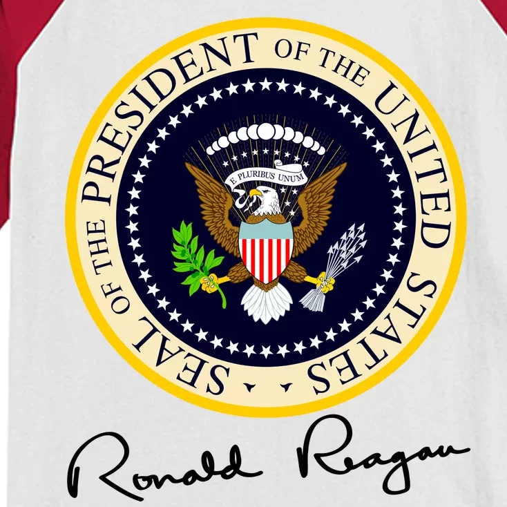 Ronald Reagan Presidential Seal Signature Kids Colorblock Raglan Jersey