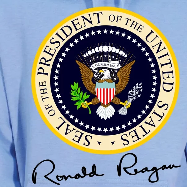 Ronald Reagan Presidential Seal Signature Unisex Surf Hoodie